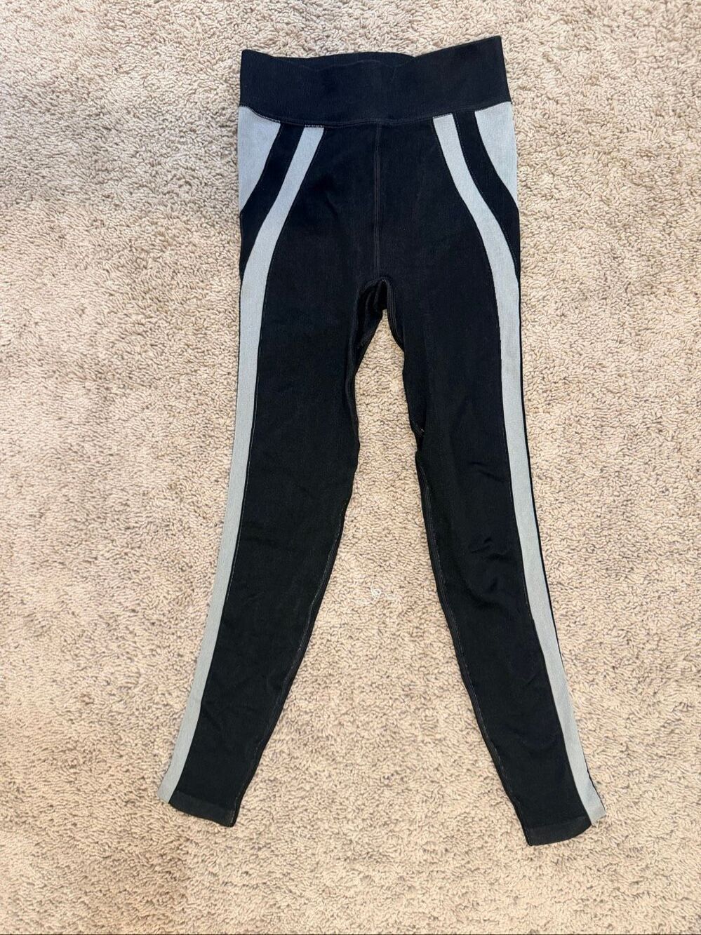 FP Movement Black White Stripe High Rise Athletic Workout Leggings Size XS/S